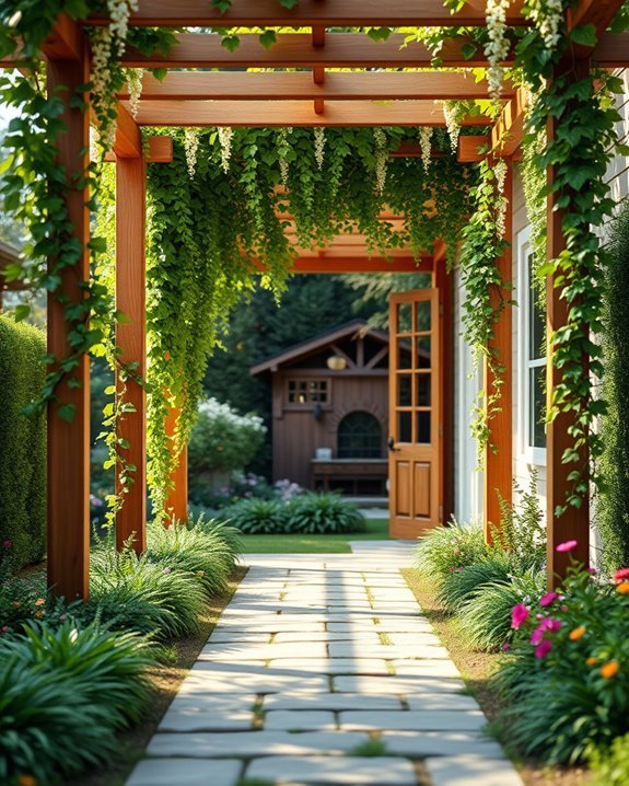 charming trellis with roses