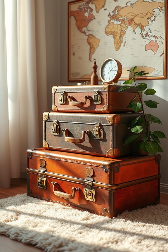 charming vintage suitcase decor