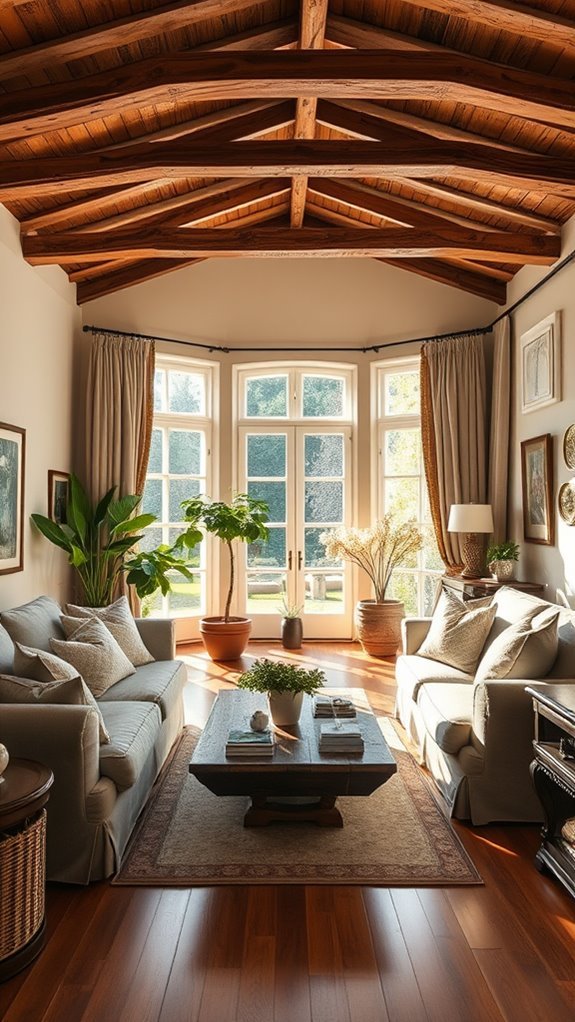 charming wooden ceiling beams