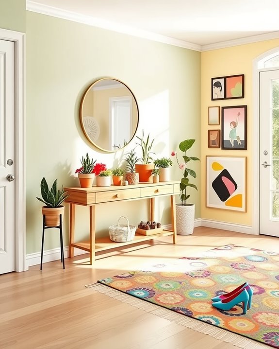 cheerful and inviting entryway