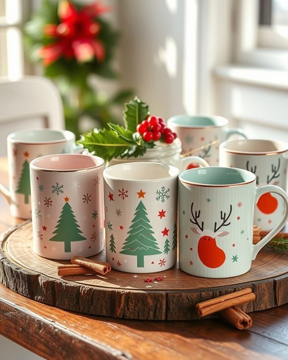 cheerful festive holiday mugs