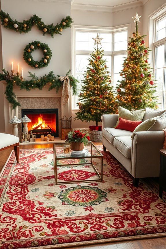 cheerful holiday rug decor