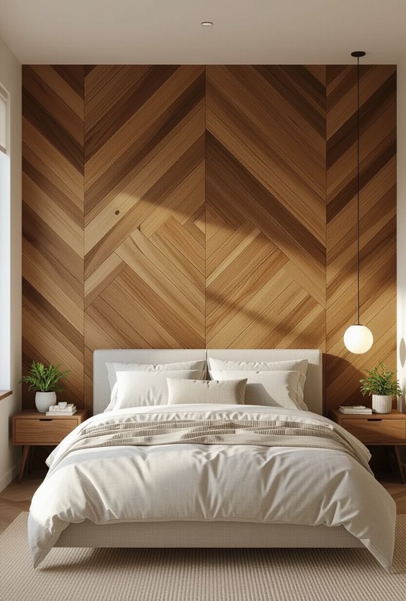 chevron and herringbone wallscape