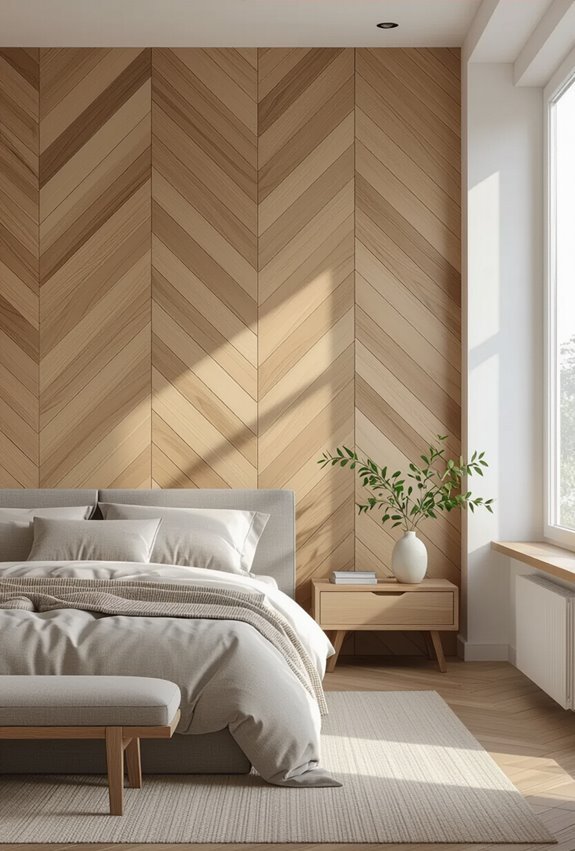 chevron textured panels for depth