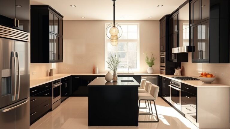chic beige black kitchens