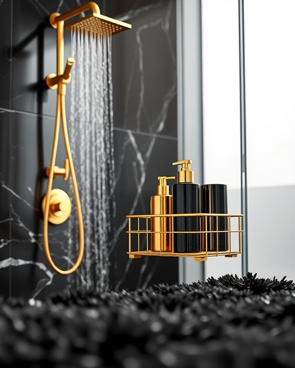 chic black and gold accessories