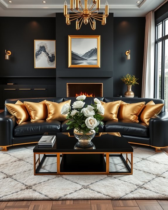 chic black and gold decor