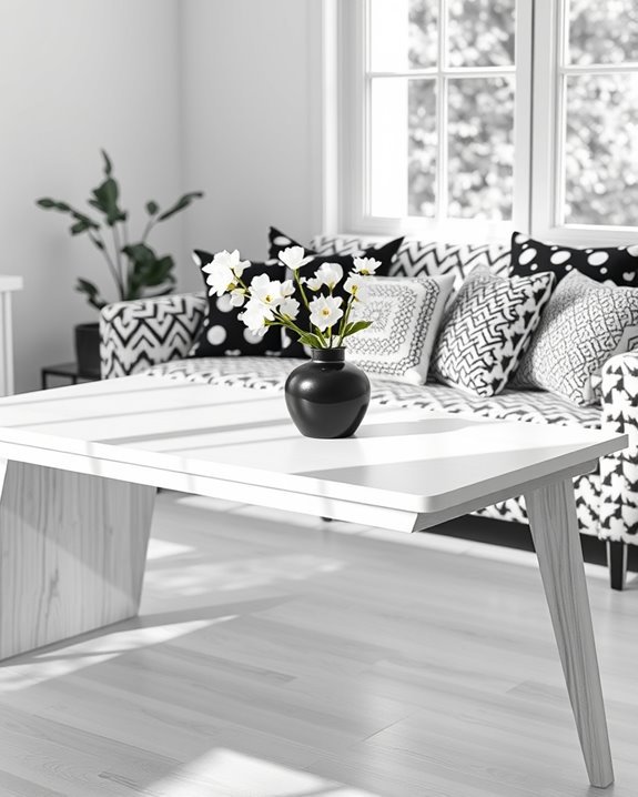 chic black and white pillows