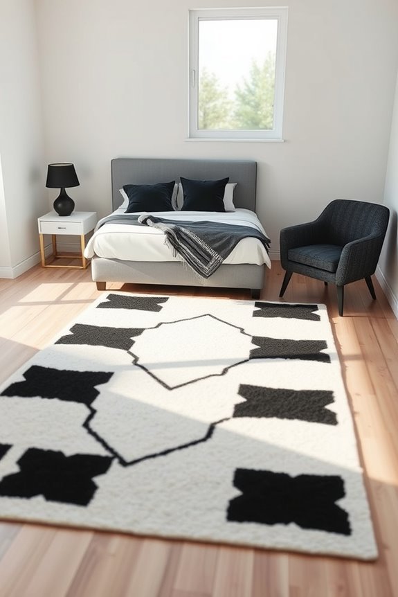 chic black and white rugs