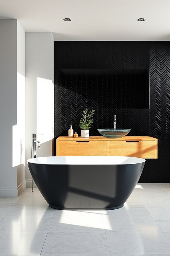 chic black tile elegance