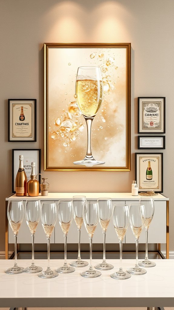 chic champagne wall decor
