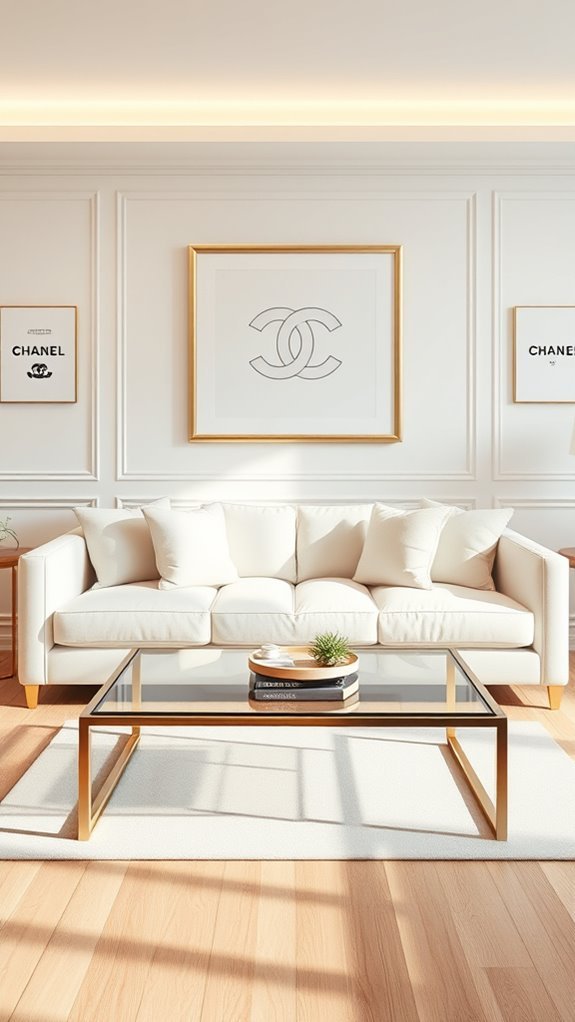 chic chanel inspired minimalist art