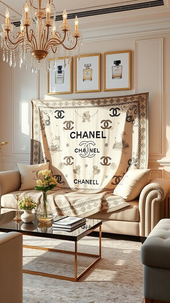 chic chanel tapestry decor
