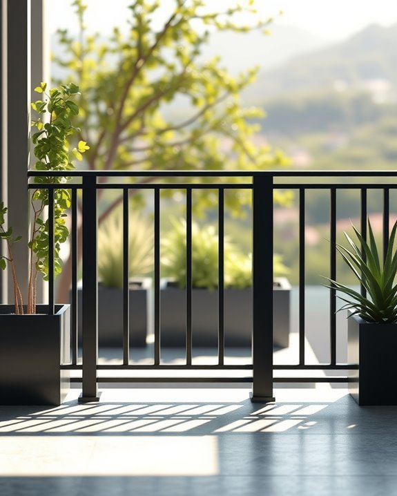 chic industrial balcony railings