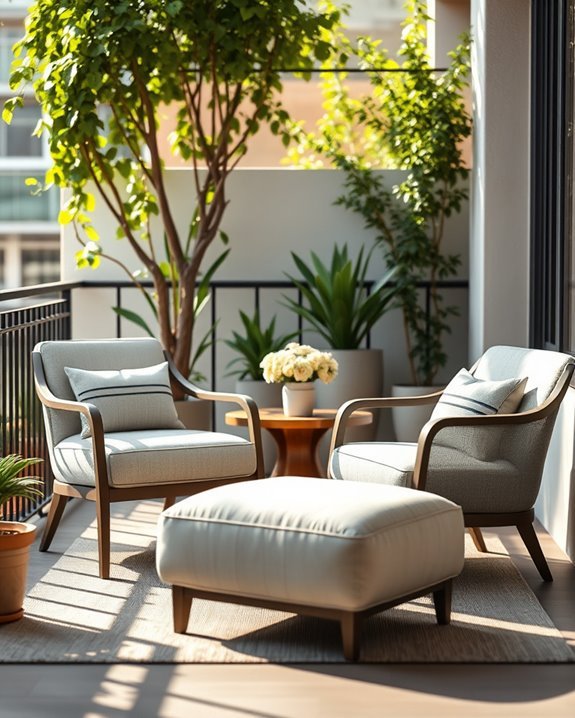 chic ottoman and chair sets