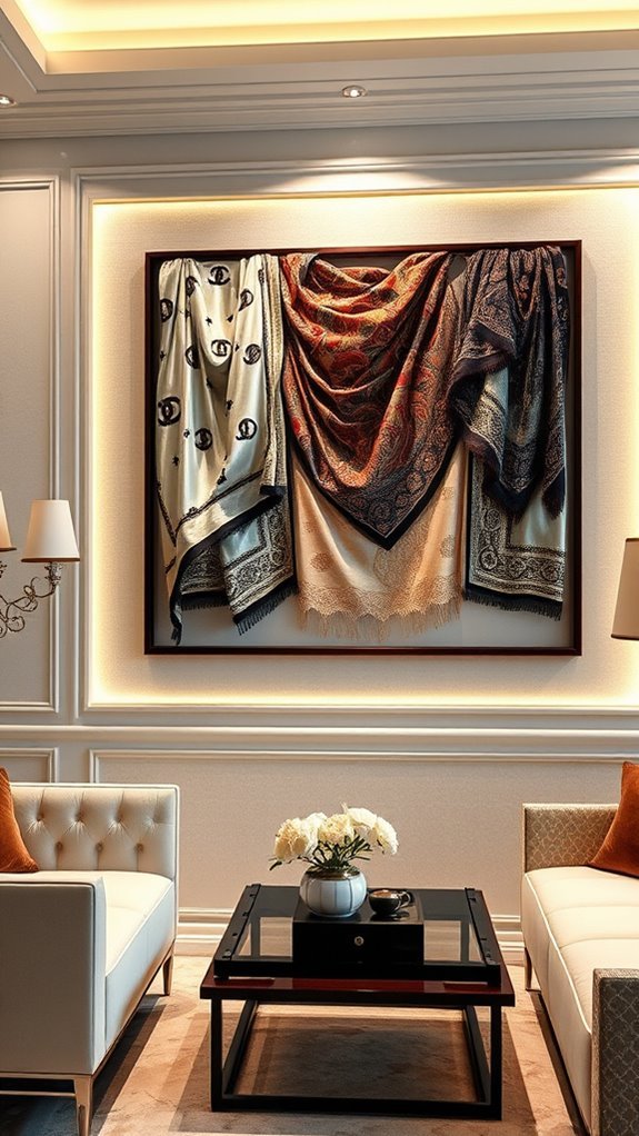 chic silk scarf display