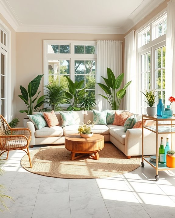 chic tropical sunroom decor
