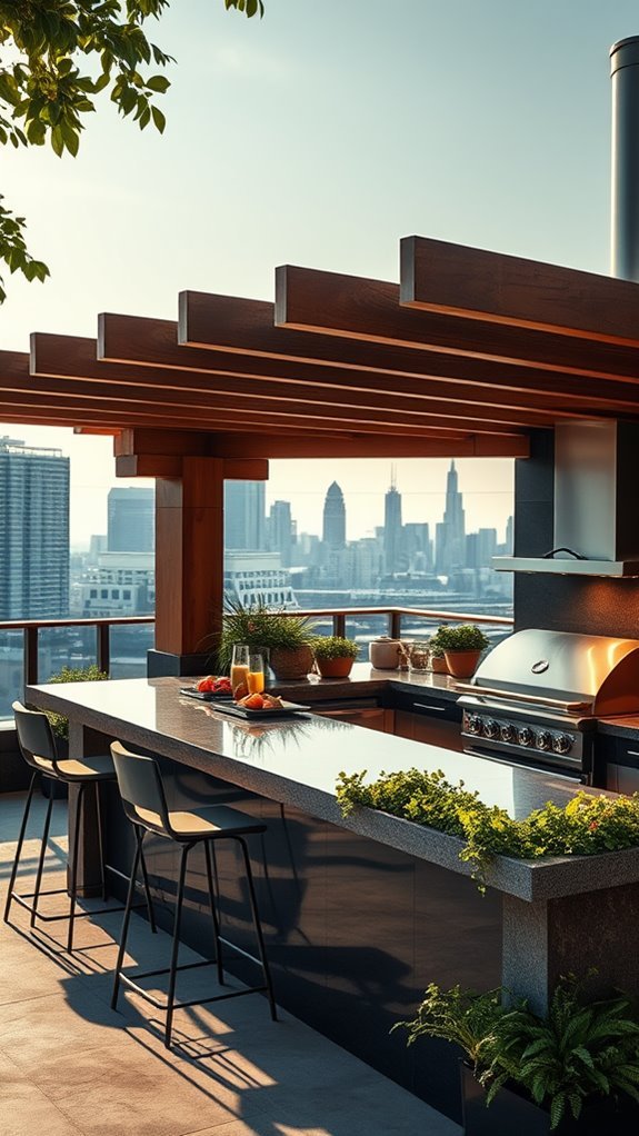 chic urban outdoor kitchen