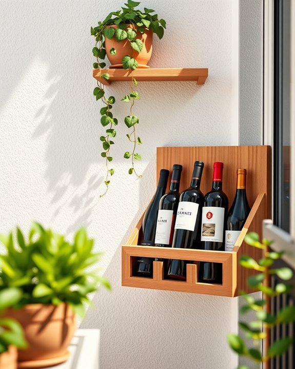 chic wall mounted wine display