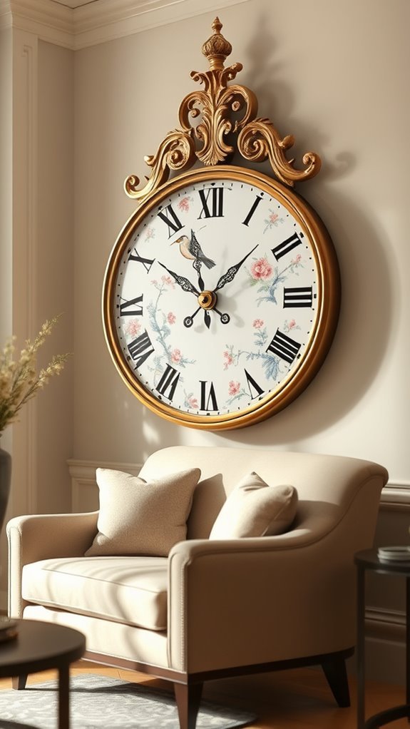 chinoiserie clocks enhance decor