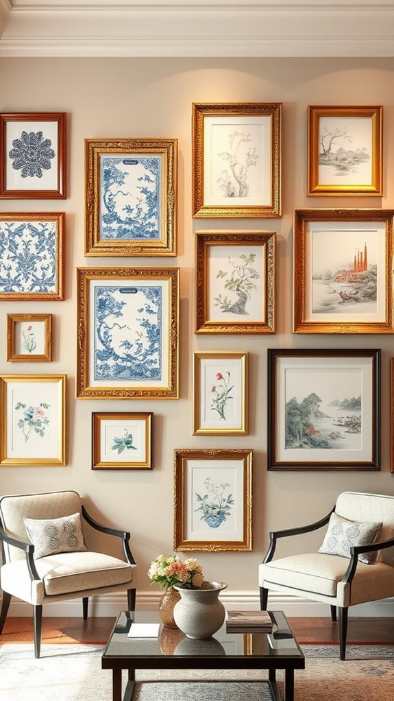 chinoiserie gallery wall inspiration