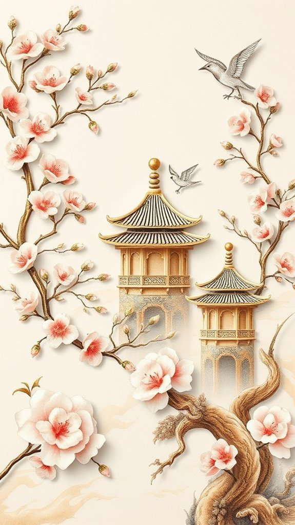 chinoiserie inspired mixed media creativity