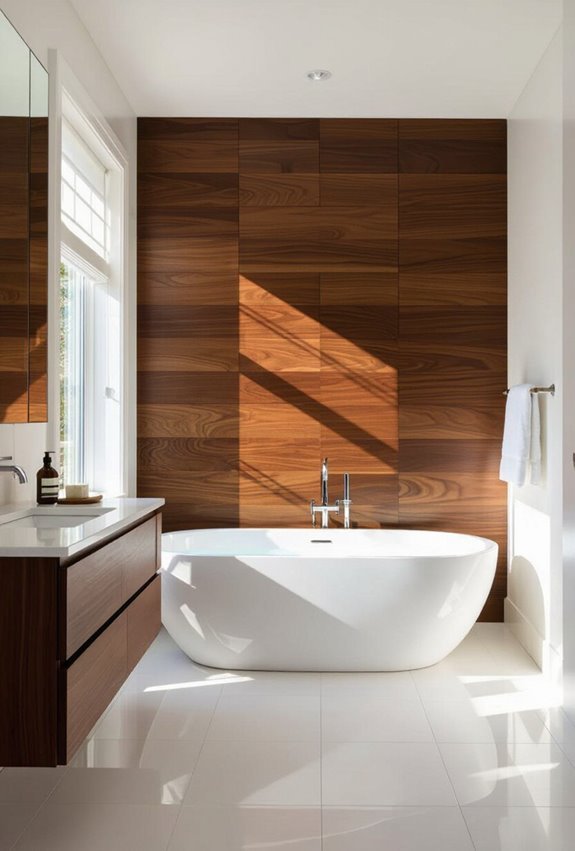 chocolate and cream bathroom contrast