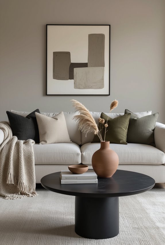 choose intentional contrasted neutral tones