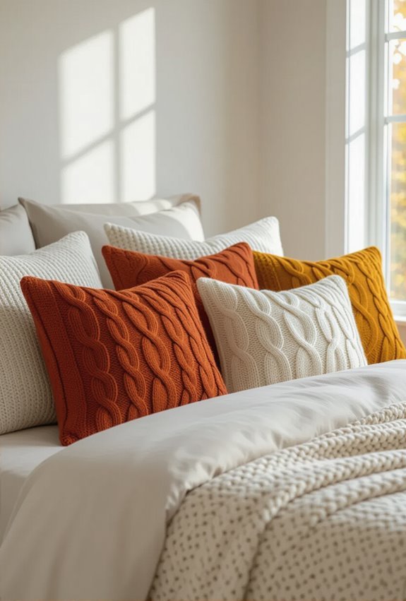 chunky autumn knit pillows