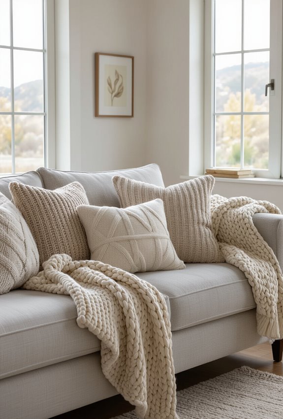 chunky throws linen cushions