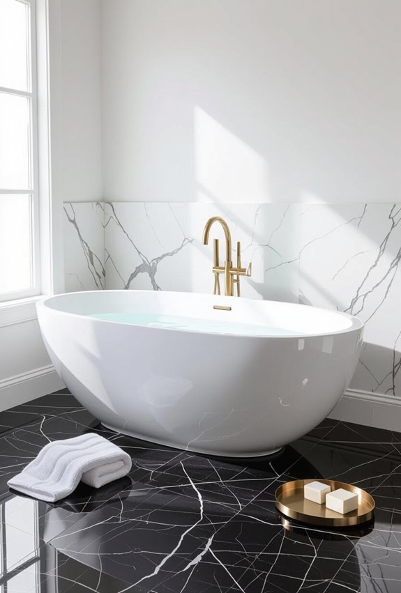 cinematic high gloss marble luxury