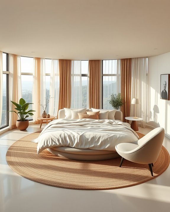 circular multifunctional bedroom design