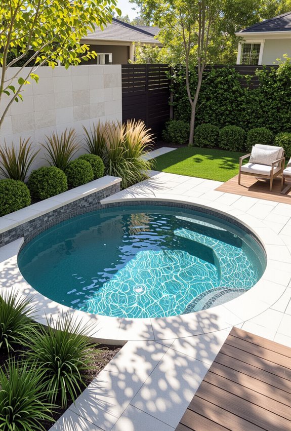 circular plunge pool seating