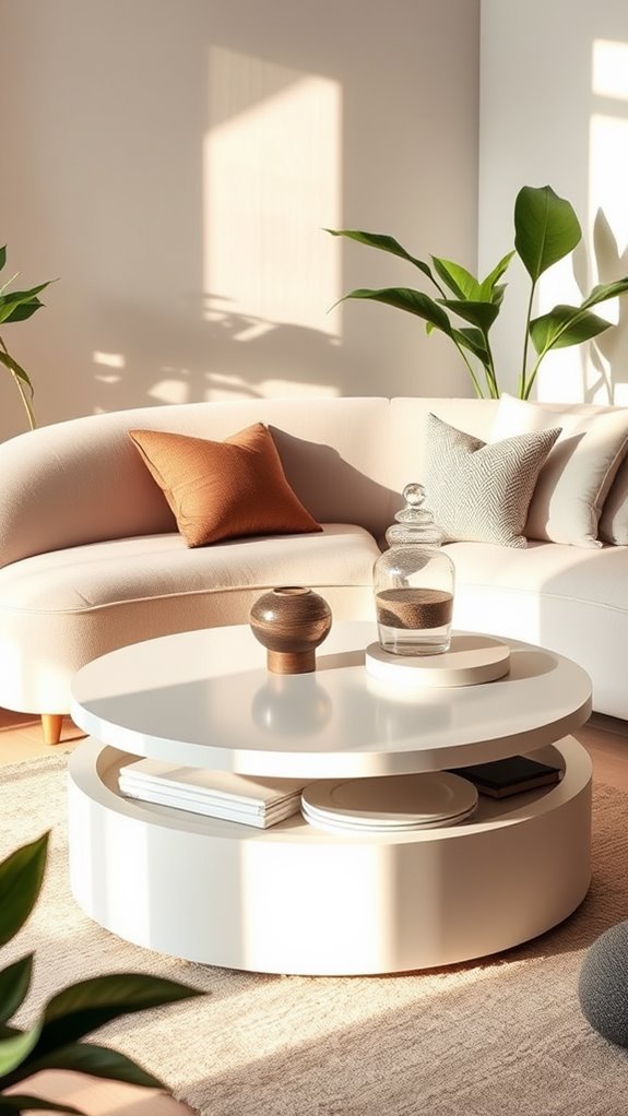 circular tables with storage