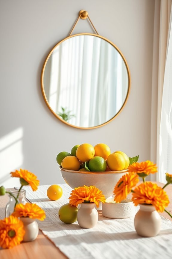 citrus themed summer decor accents