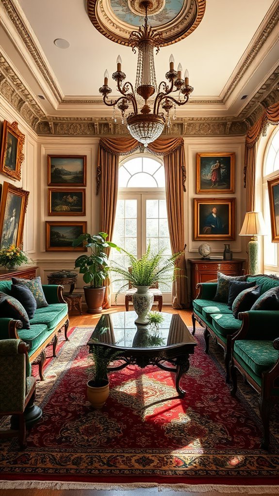 classic art showcases displayed