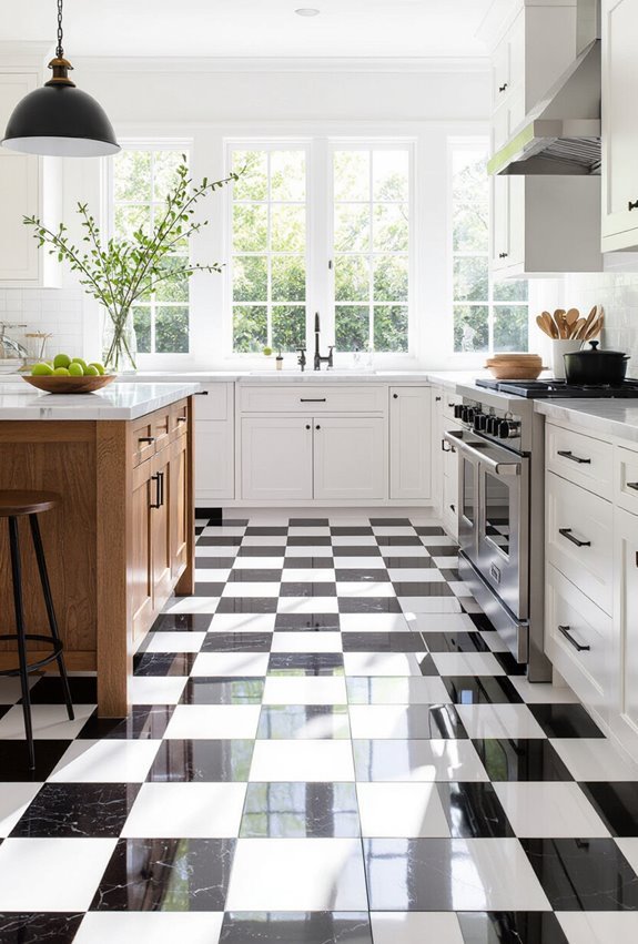 classic checkerboard retro flooring