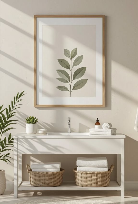 classic framed bathroom art
