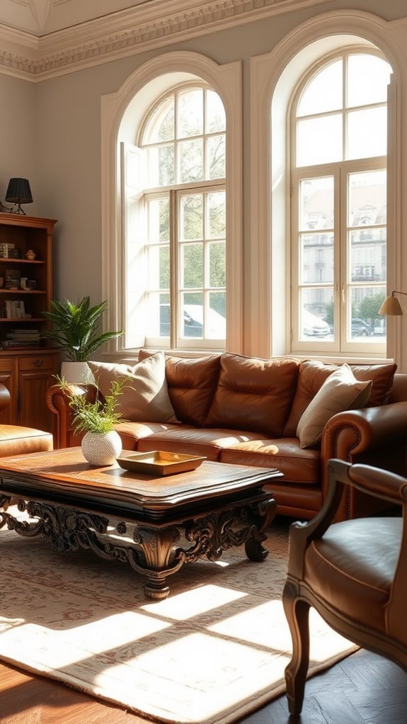 classic leather interior design