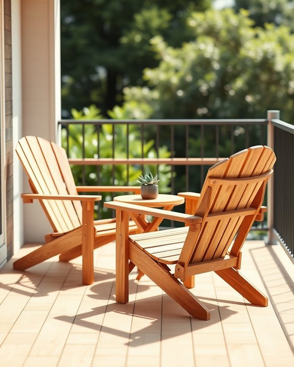 classic wooden adirondack chairs