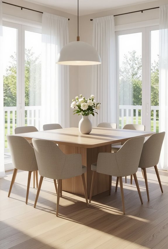 clean geometric minimalist dining