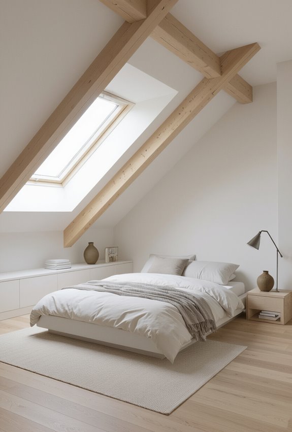 clean lined monochrome attic retreat