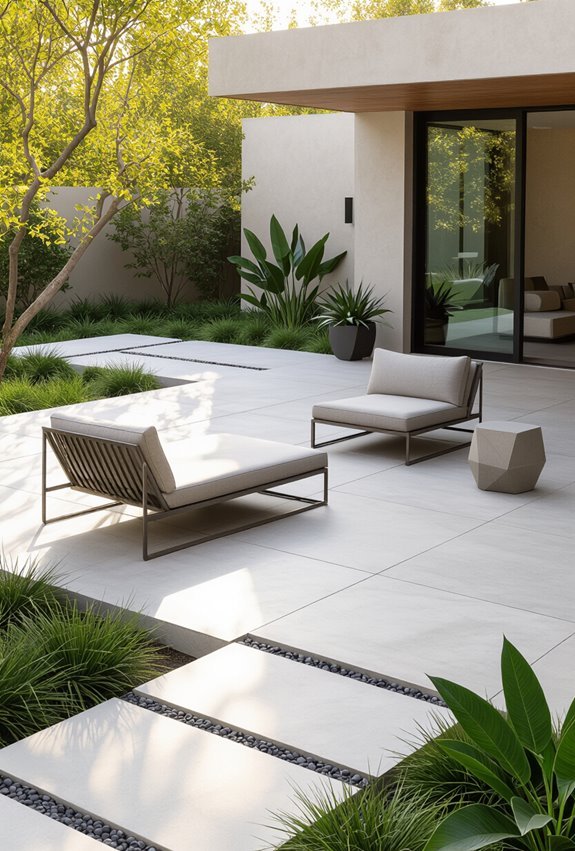 clean minimalist concrete patio