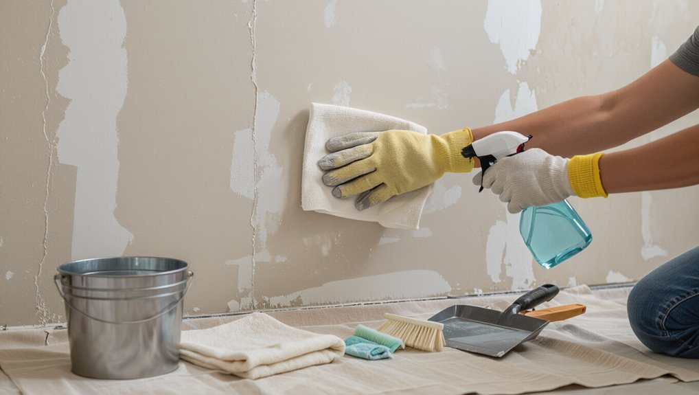 clean painted drywall properly