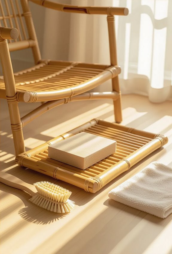 clean sand smooth bamboo