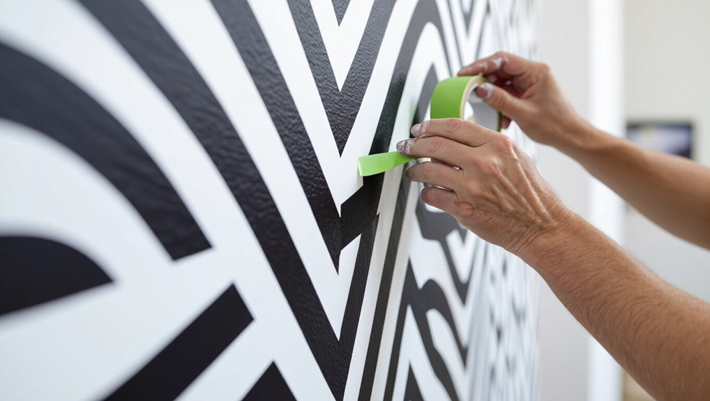 clean stripes with tape