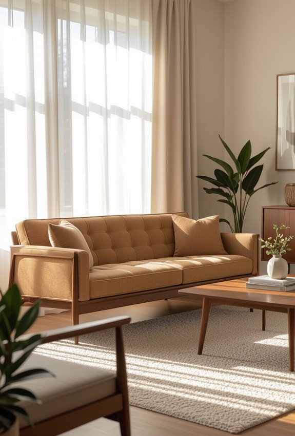 clean tufted low silhouette