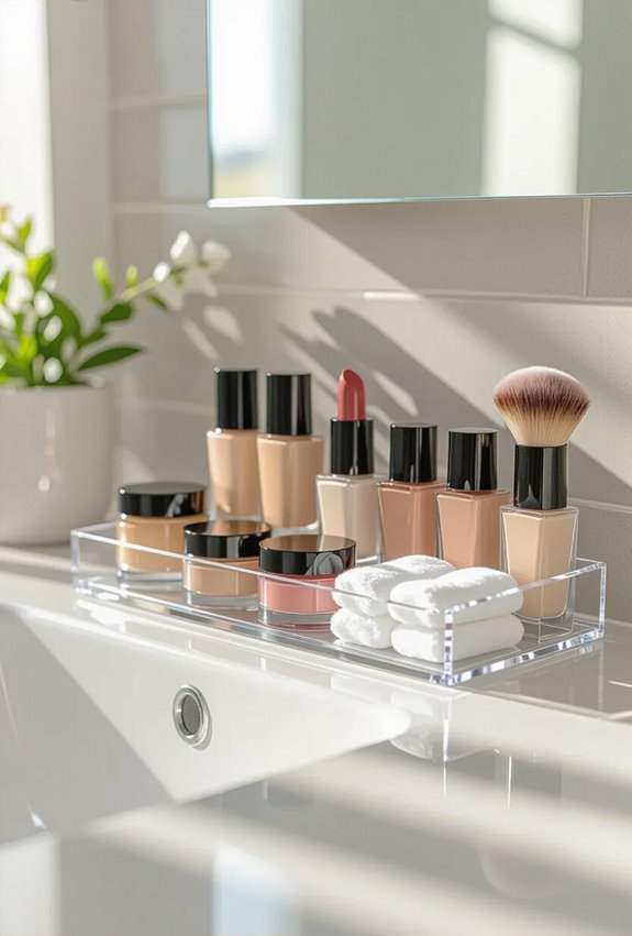 clear acrylic organizers display items
