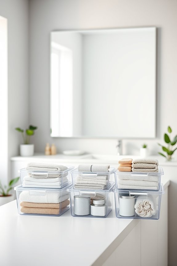 clear bins for organization