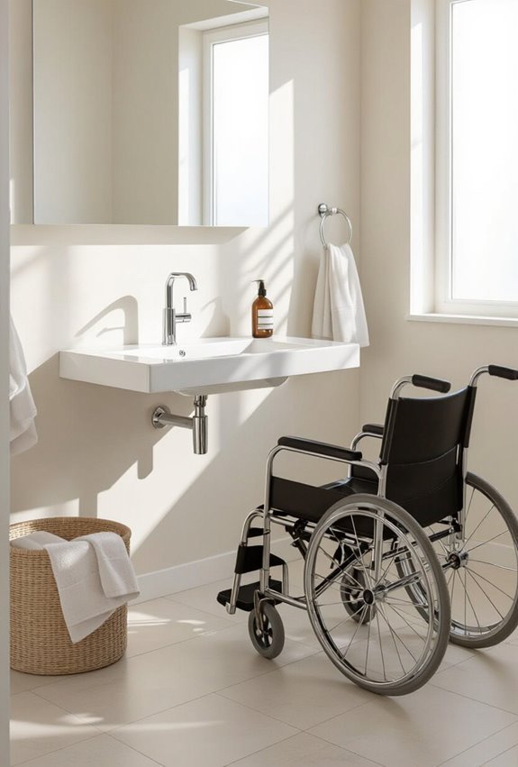 clear floor space under sinks